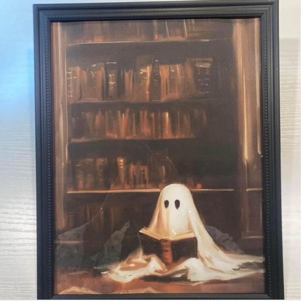 Vintage Library Ghost Print Wall Art Framed 8x10” print